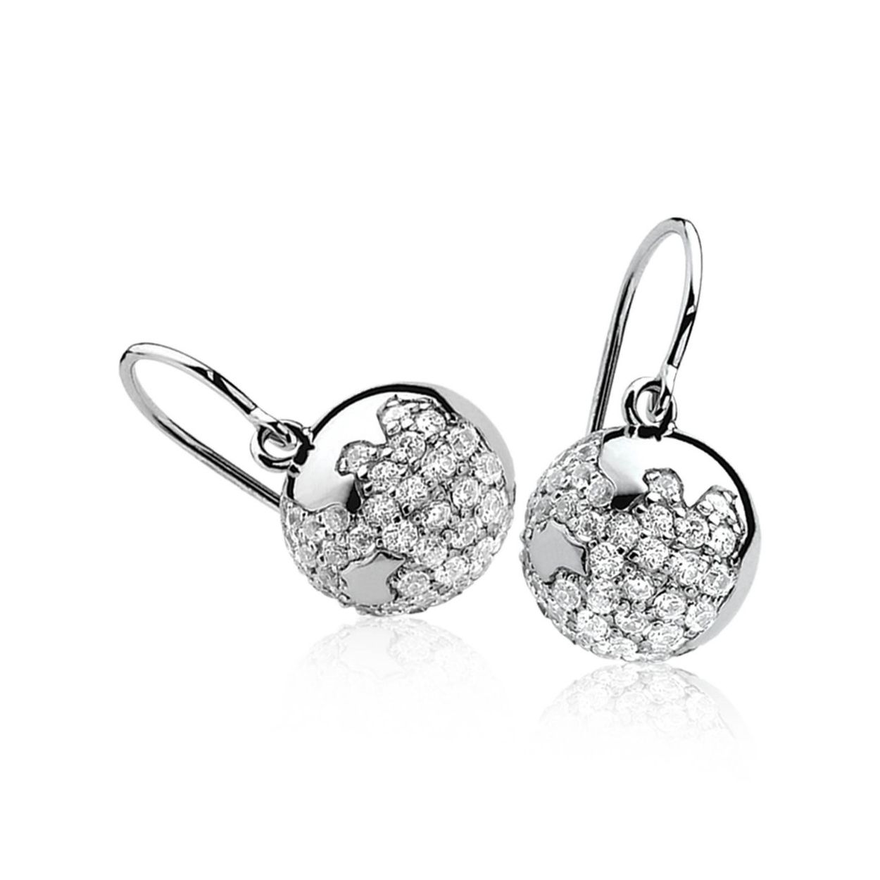 ZINZI zilveren oorhangers wit ZIO618