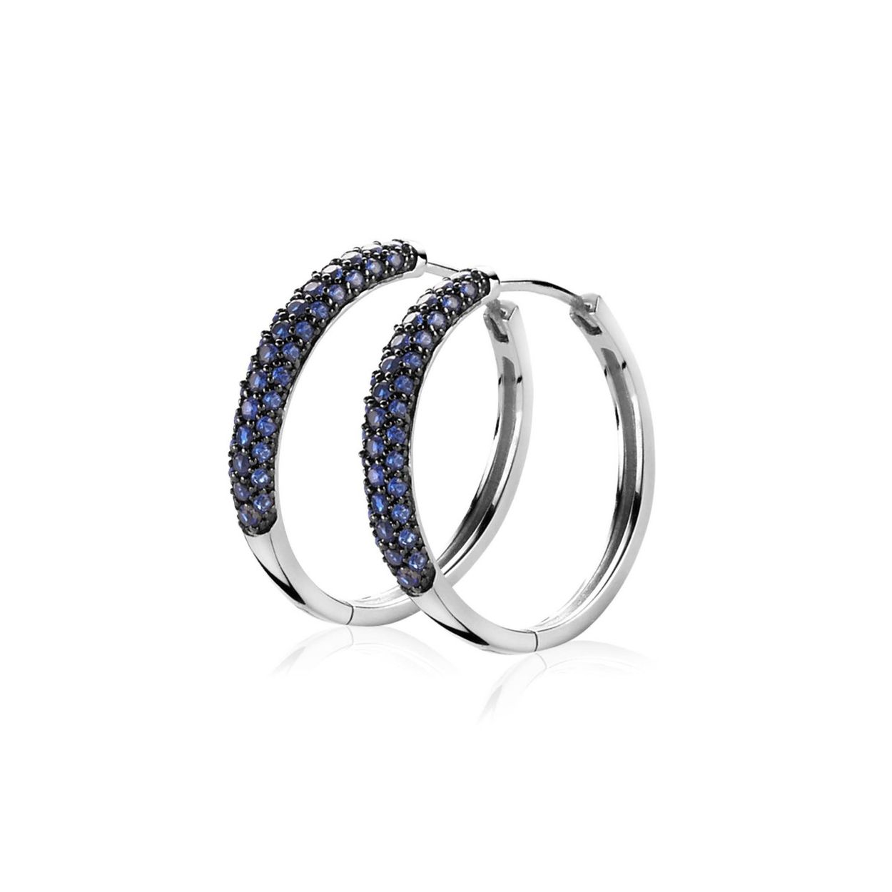 ZINZI zilveren creolen blauw ZIO806B