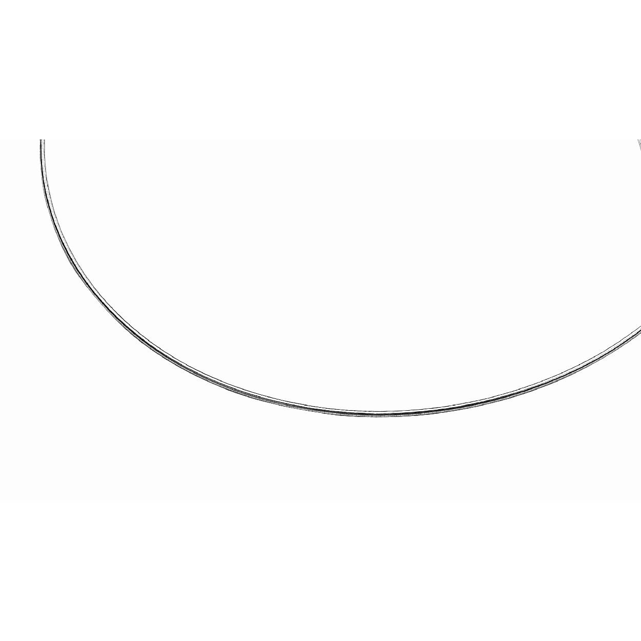 43cm Zinzi zilveren omega collier 1mm breed ZIOM1-43