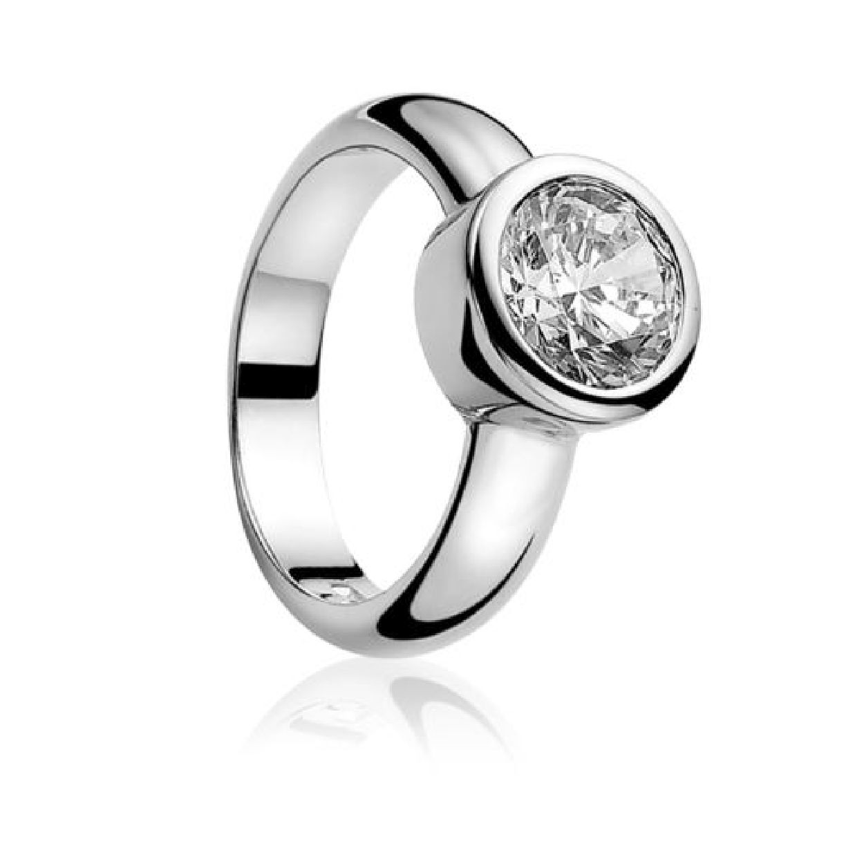 ZINZI zilveren ring wit ZIR050