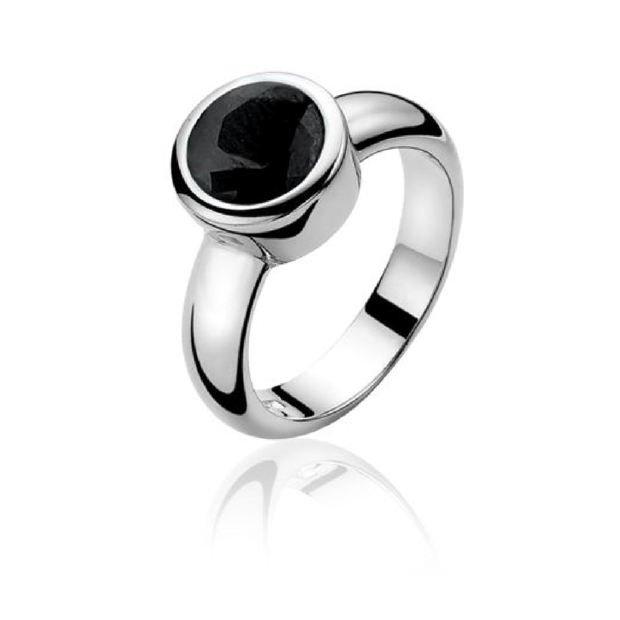 ZINZI zilveren ring zwart ZIR050Z