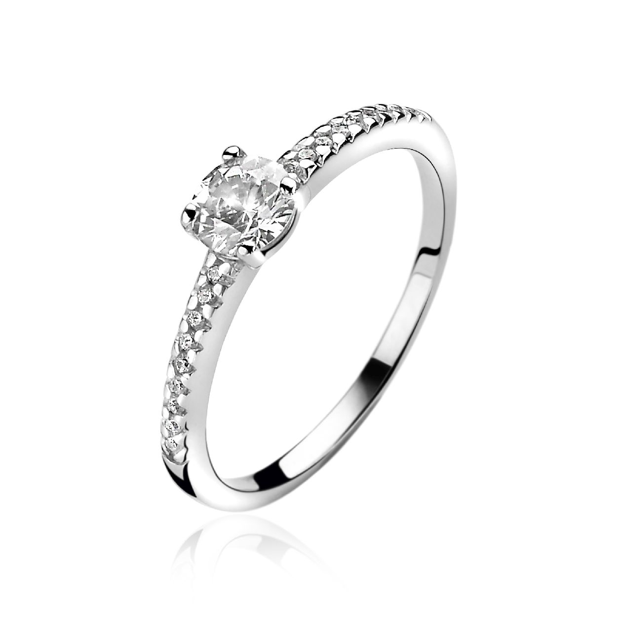 ZINZI zilveren aanschuifring met kleine witte zirconia's in de scheen en grotere witte zirconia als opvallende middensteen. Deze ring is verkrijgbaar in verschillende kleuren. Ideaal om mee te combineren en zo een kleine sieraden collectie om je vinger te krijgen.