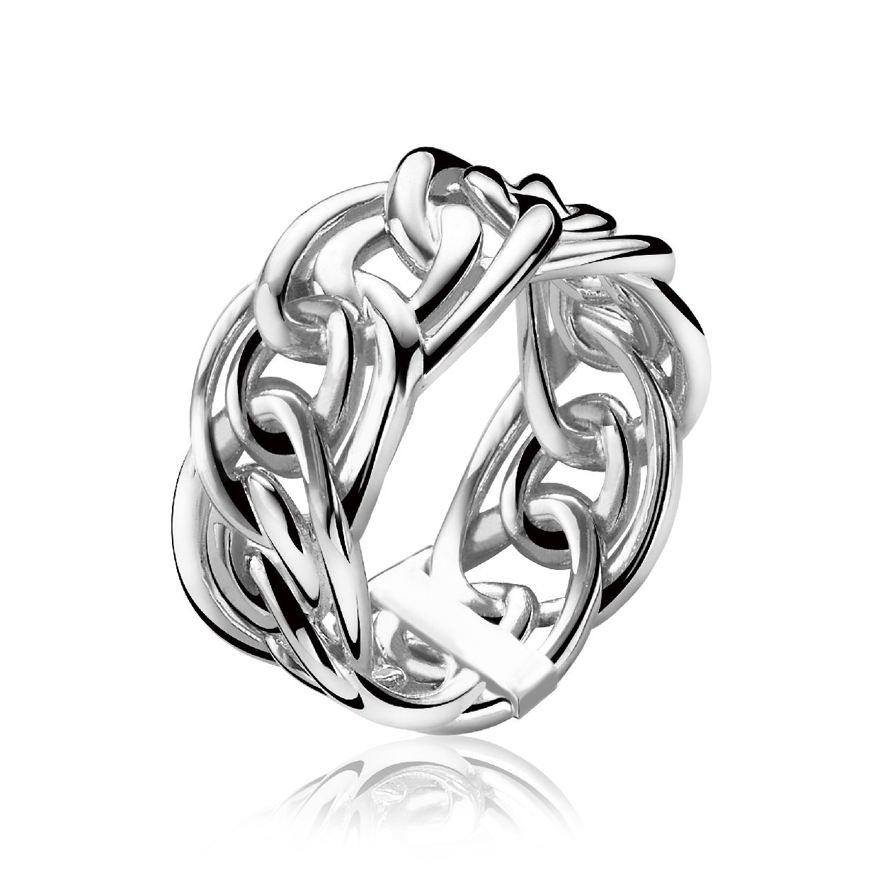 Zinzi zilveren ring fantasie schakel mt 54 ZIR1100