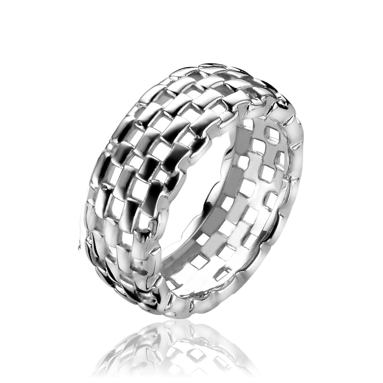 ZINZI zilveren ring schakel glad ZIR1103