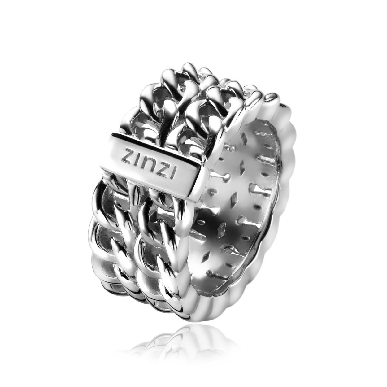 ZINZI zilveren ring gourmet glad ZIR1137
maat 56