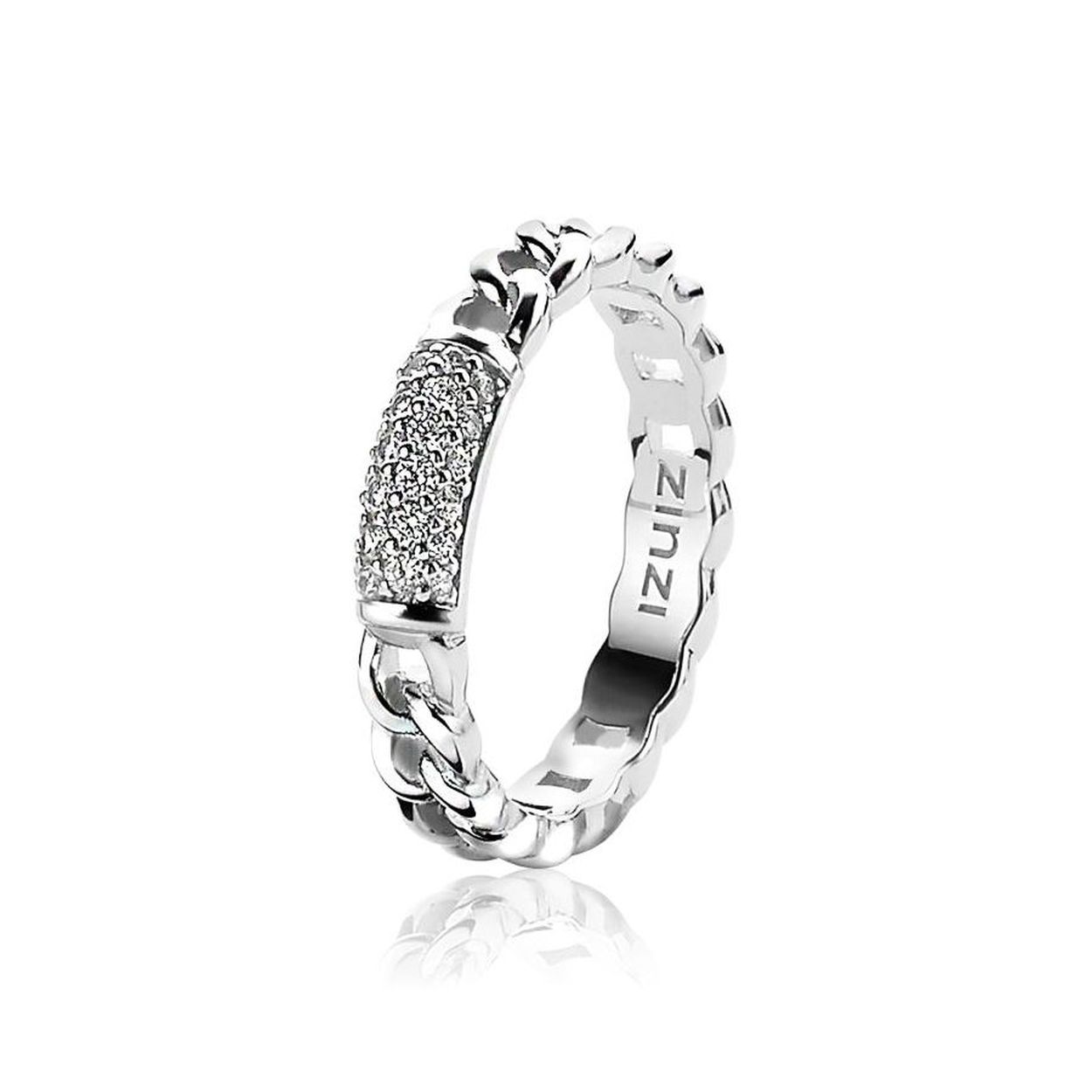 ZINZI zilveren ring gourmet met zirconia pave mt.58