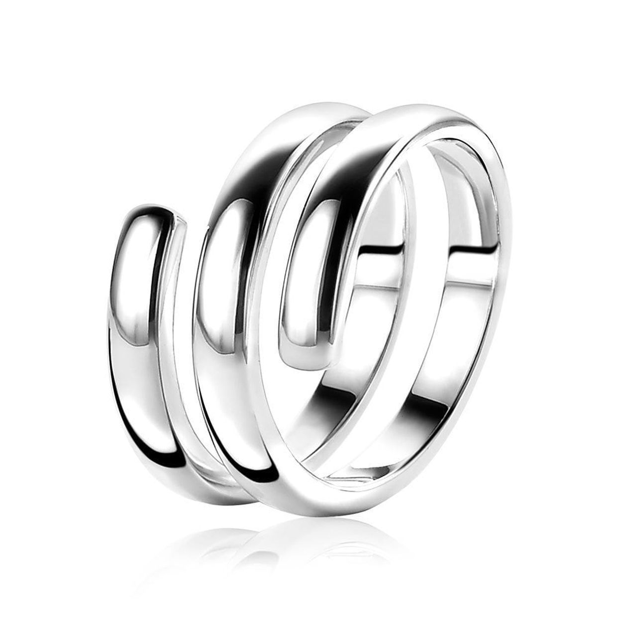 ZINZI zilveren trio ring glad mt.54