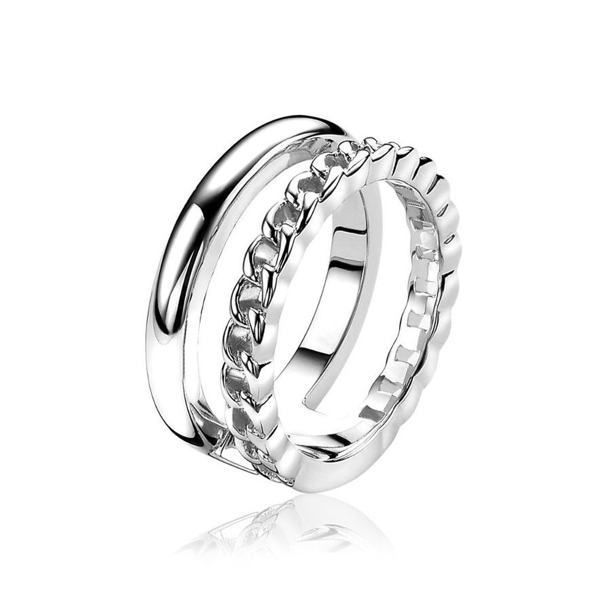 Zinzi zilveren two-ring