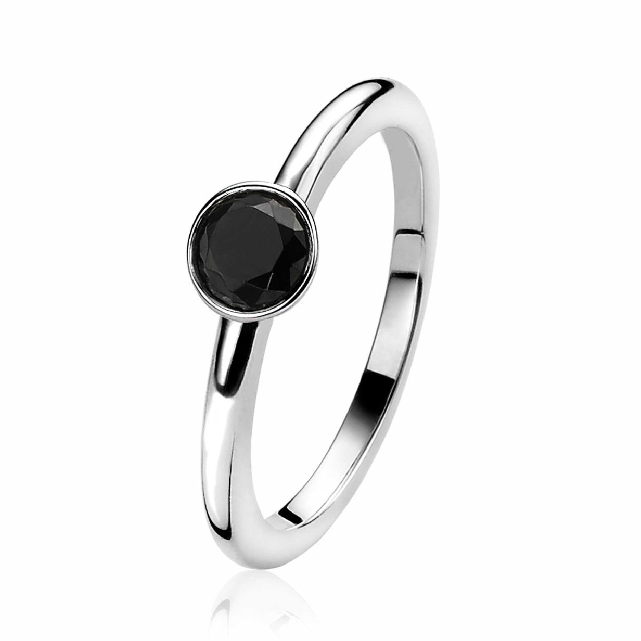 ZINZI Zilver Aanschuifring ZIR1298Z54 
Zwarte Zirkonia