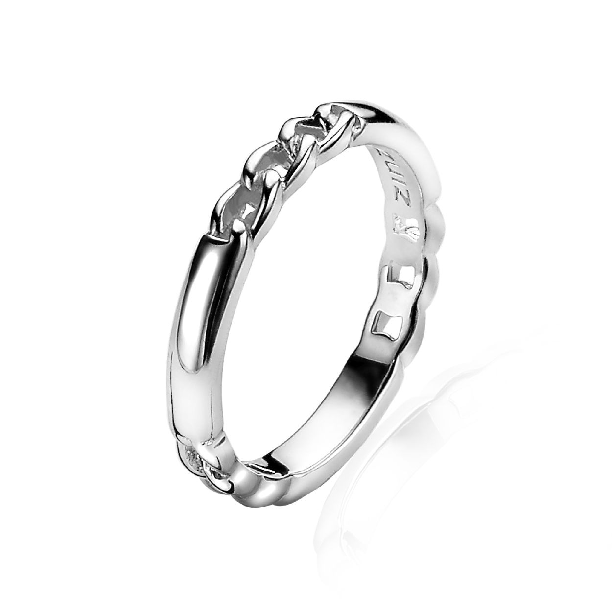 ZINZI zilveren aanschuifring met afwisselend gladde stukken en gourmet schakels. Gemakkelijk te combineren met andere zilveren Zinzi aanschuifringen. Mix & match! De ring is vervaardigd van eerste gehalte zilver (925) en met extra rodiumlaag voor mooie glans.