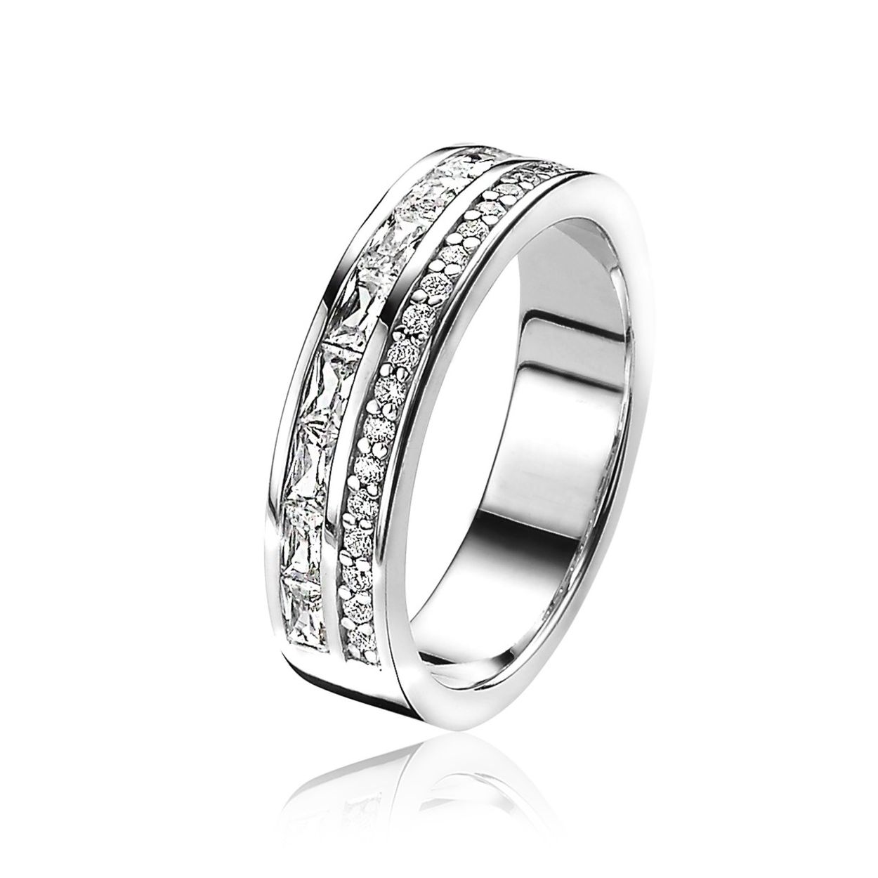 ZINZI zilveren ring 5mm wit ZIR1310