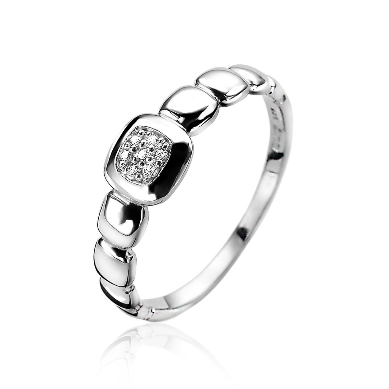 ZINZI zilveren ring vierkant wit 6mm ZIR1324
Onderdeel van een set: Oorstekers ZIO1324 en Hanger ZIH1324