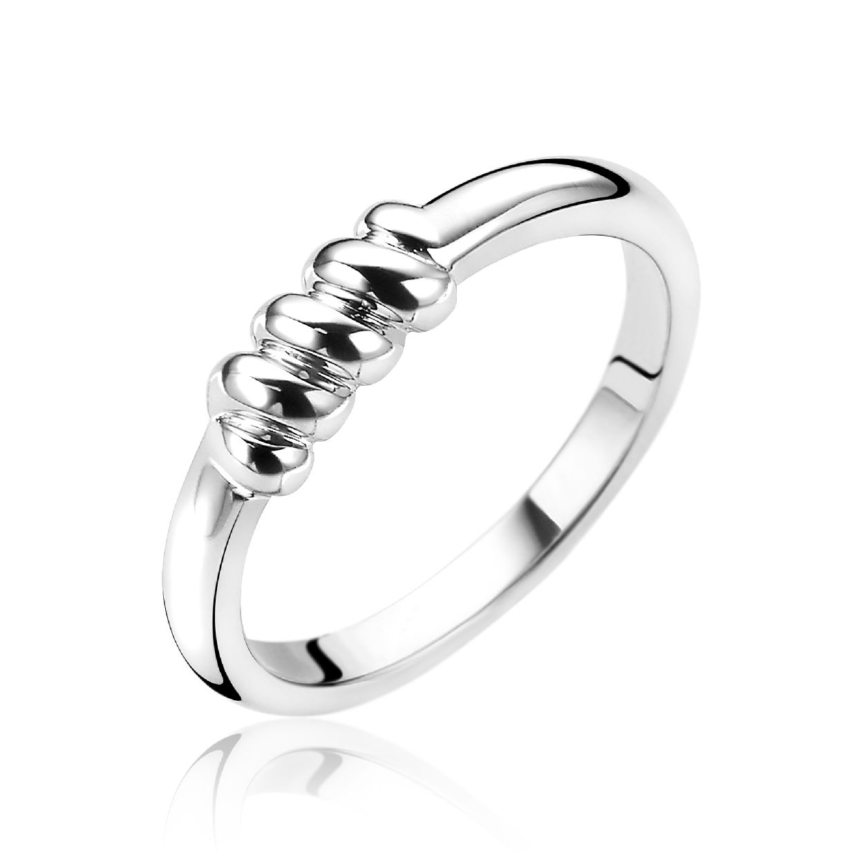 ZINZI zilveren ring gedraaid motief ZIR1564