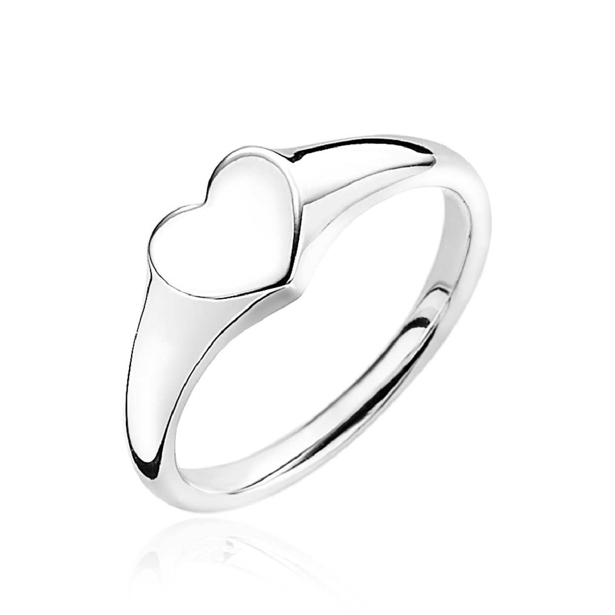 ZINZI zilveren pinkring monogram hart glad 5,7mm ZIR1666