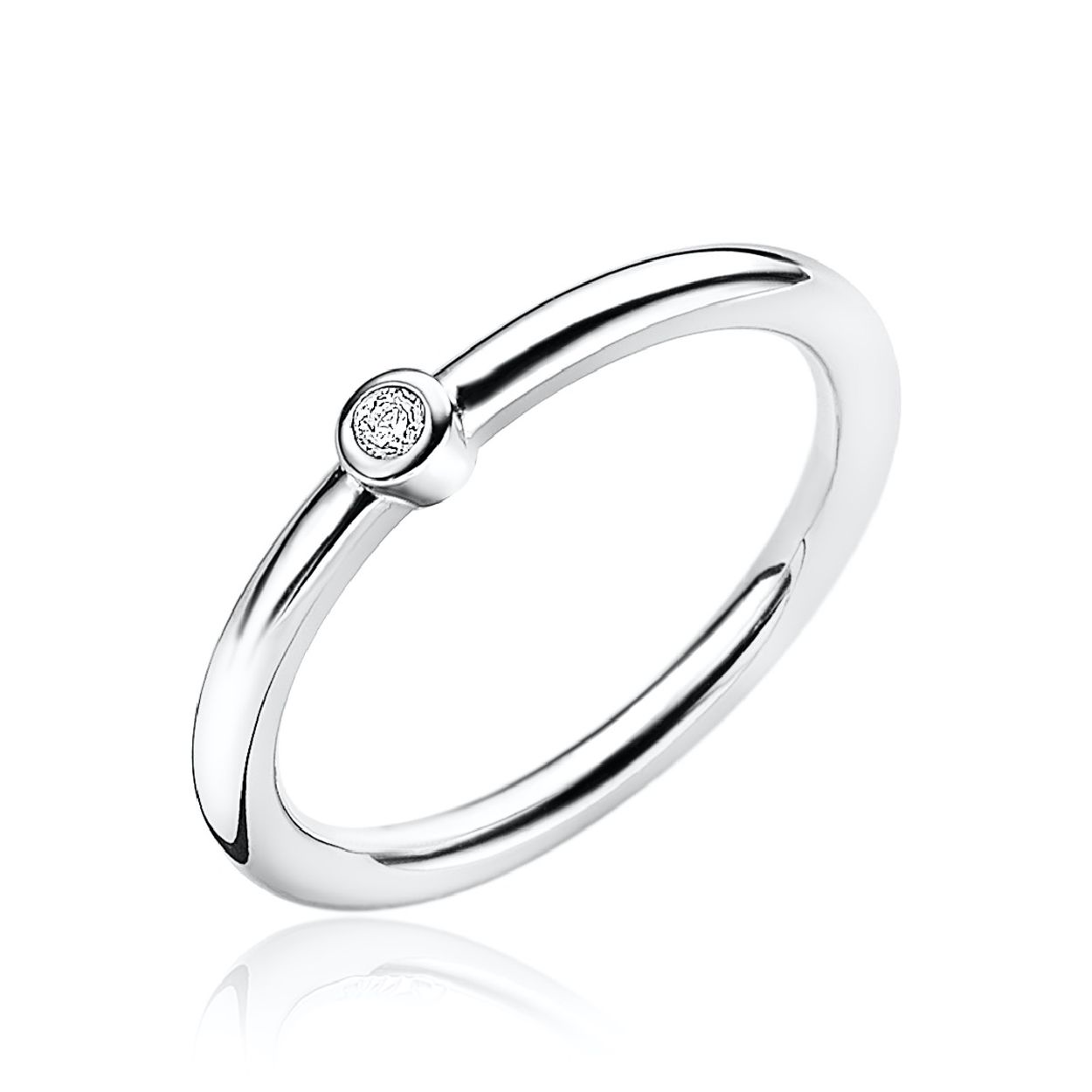 ZINZI aanschuifring zilver glad wit 3mm ZIR1673