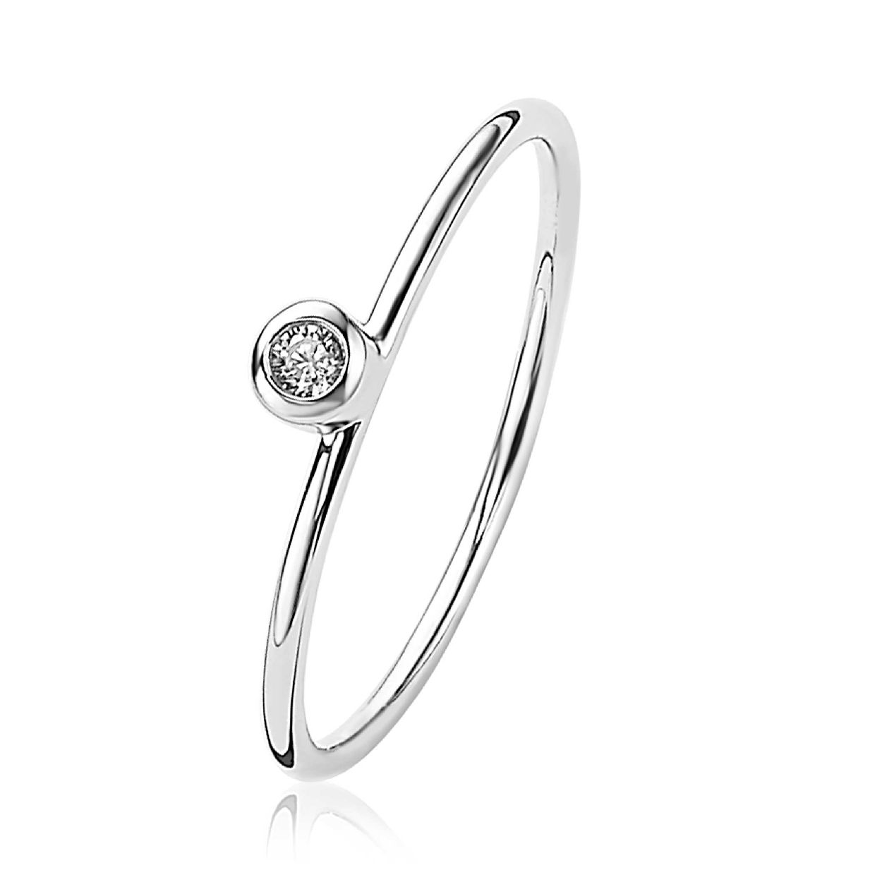 ZINZI zilveren aanschuifring glad rond wit 3mm ZIR1858