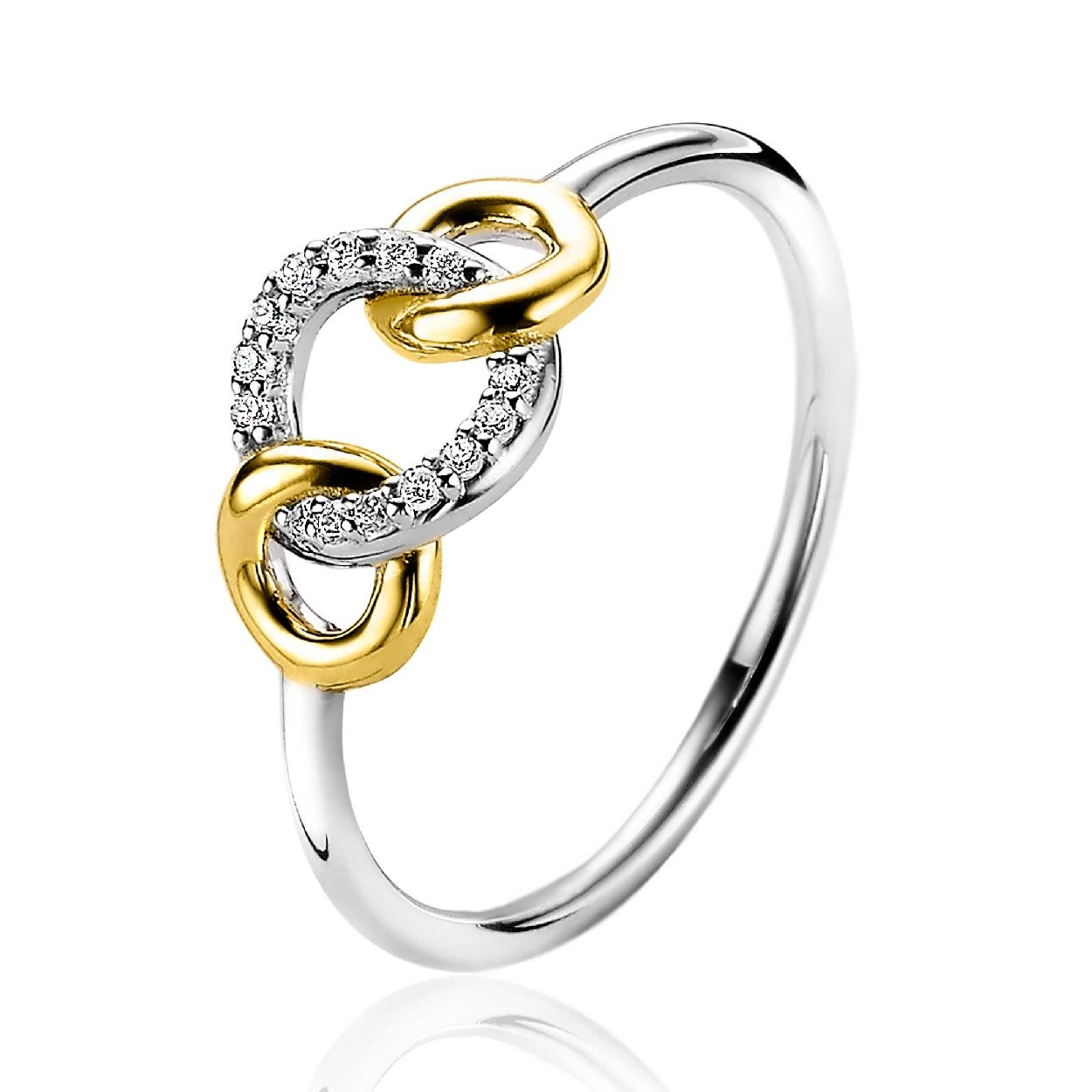 Dit is een ring van het merk Zinzi. De ring is wit van kleur en gemaakt van zilver.