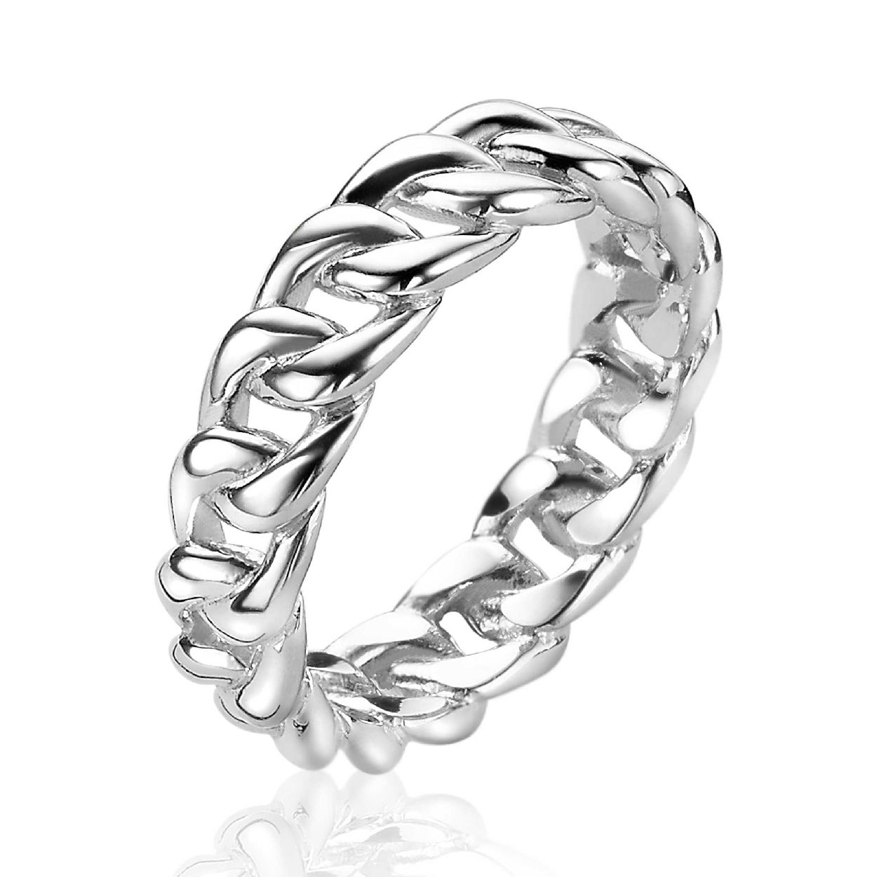 ZINZI zilveren ring gourmet schakel 5,5mm breed ZIR2117
