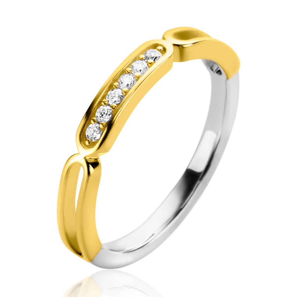 Dit is een ring van het merk Zinzi. De ring is wit van kleur en gemaakt van zilver.
