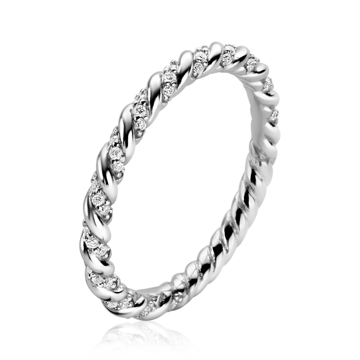 Dit is een ring van het merk Zinzi. De ring is wit van kleur en gemaakt van zilver. 