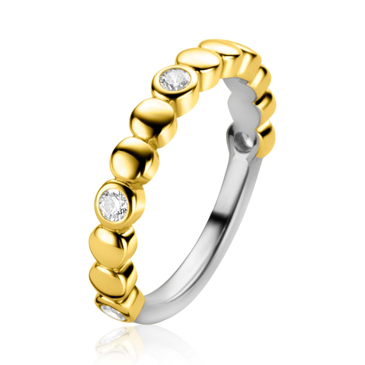 Dit is een ring van het merk Zinzi. De ring is wit van kleur en gemaakt van zilver.