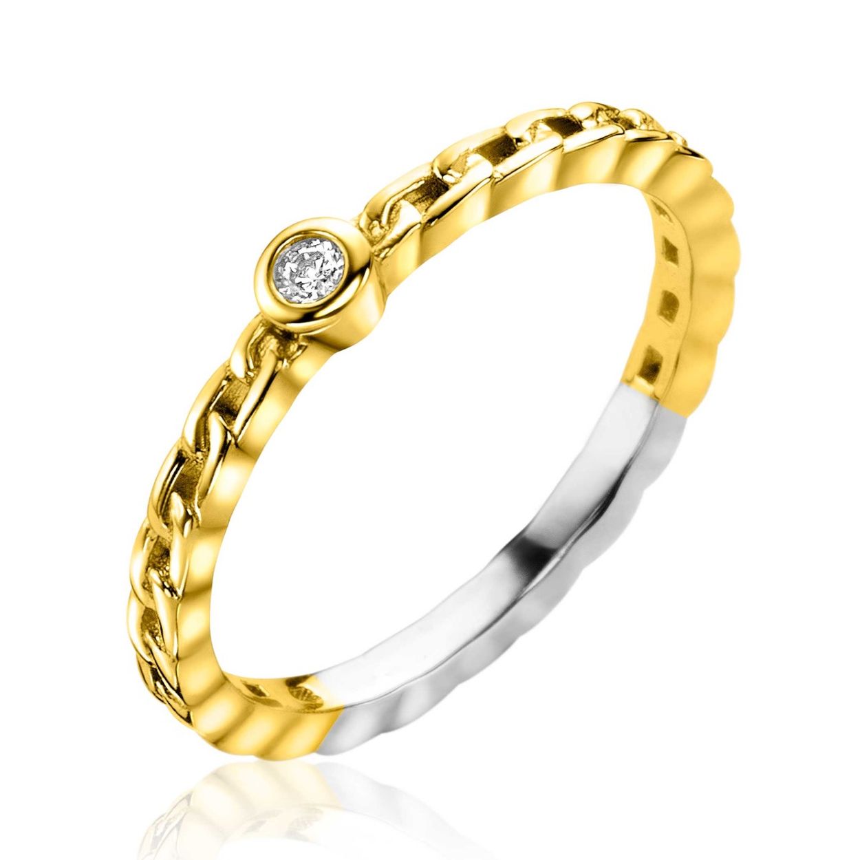 Dit is een ring van het merk Zinzi. De ring is wit van kleur en gemaakt van zilver.