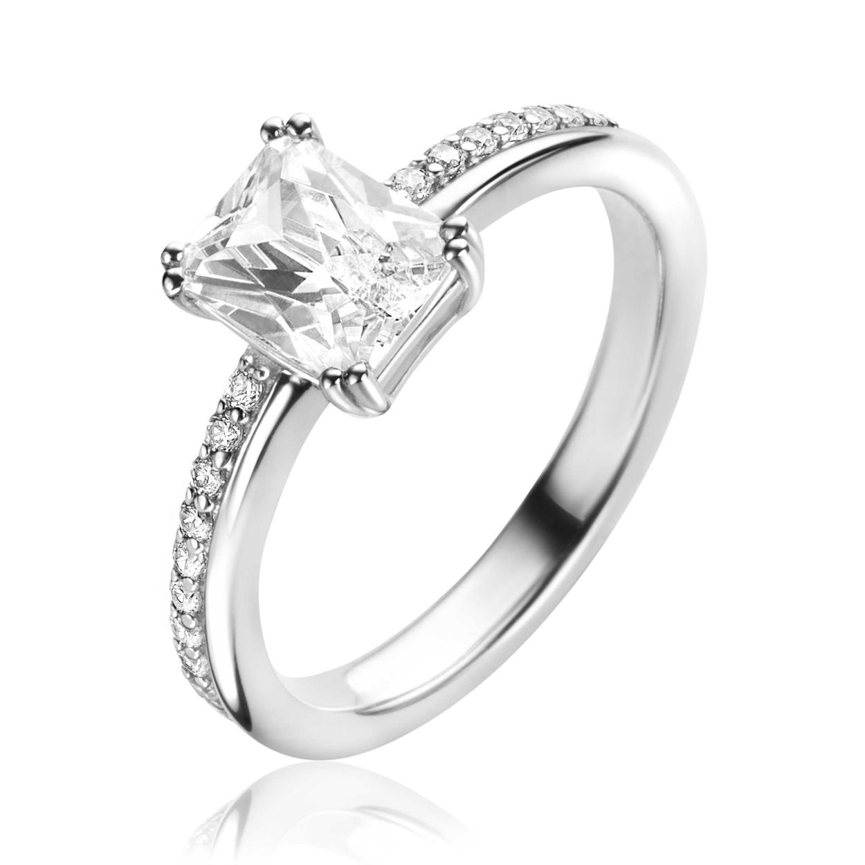 Dit is een ring van het merk Zinzi. De ring is wit van kleur en gemaakt van zilver.