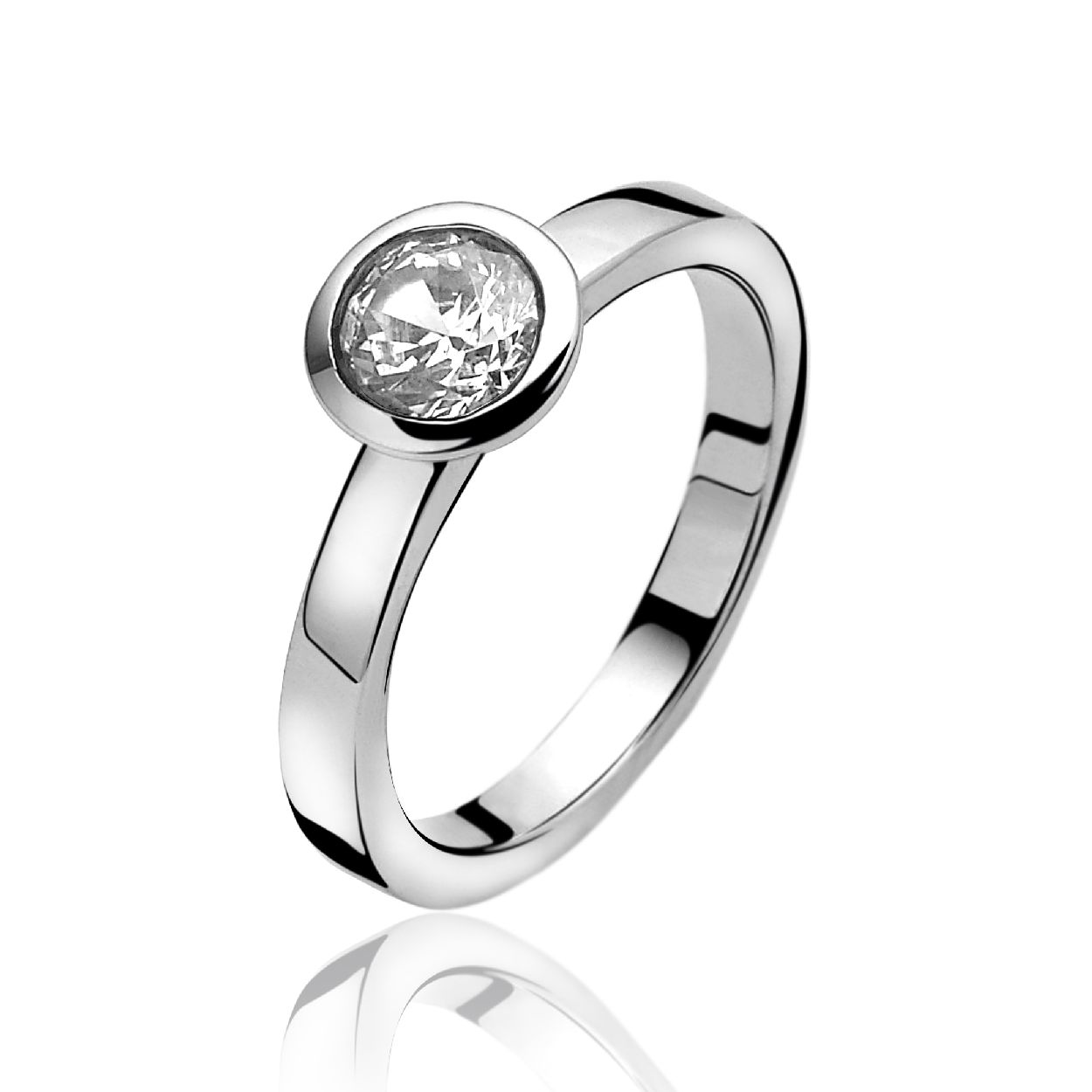 ZINZI zilveren ring wit ZIR447