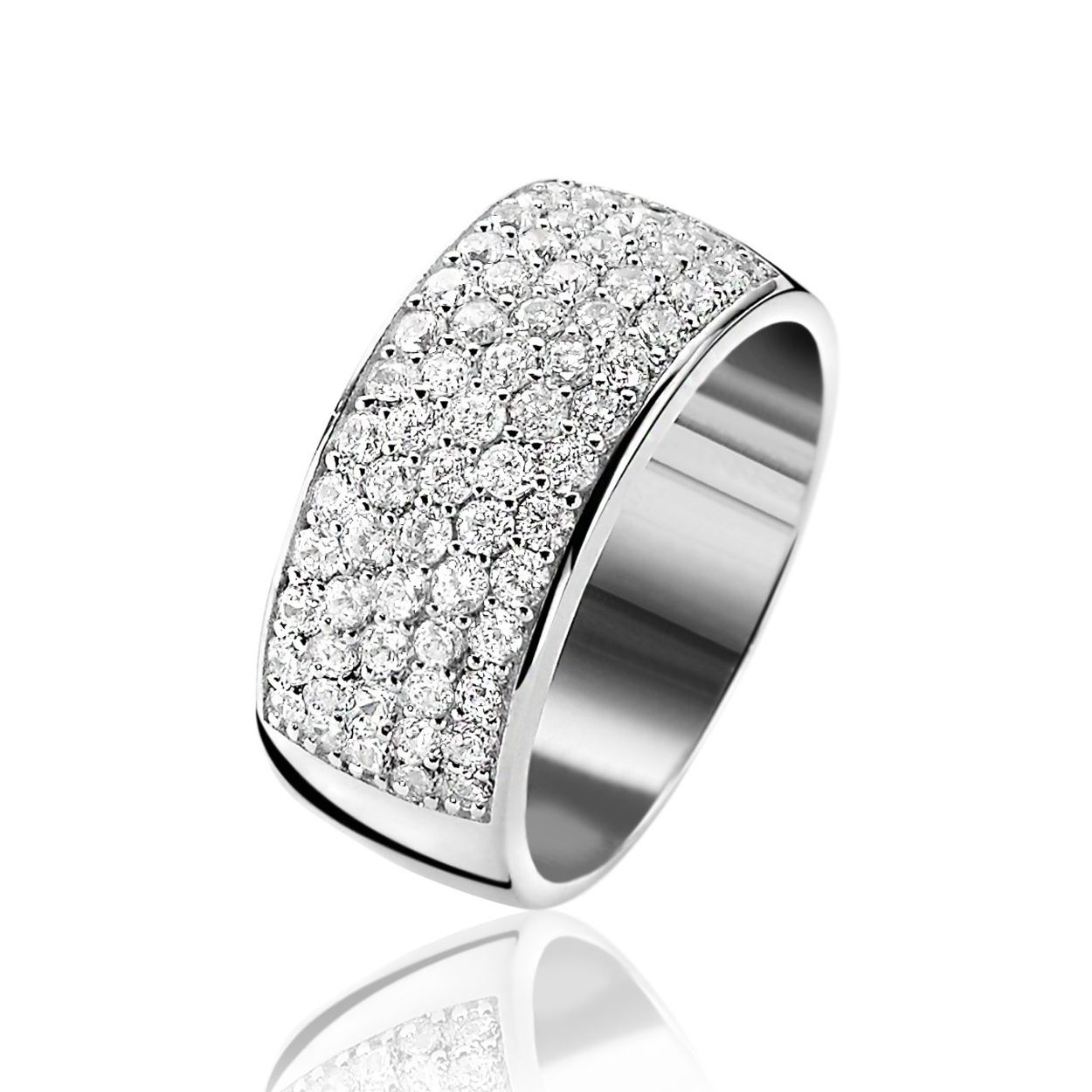 ZINZI zilveren ring wit ZIR506