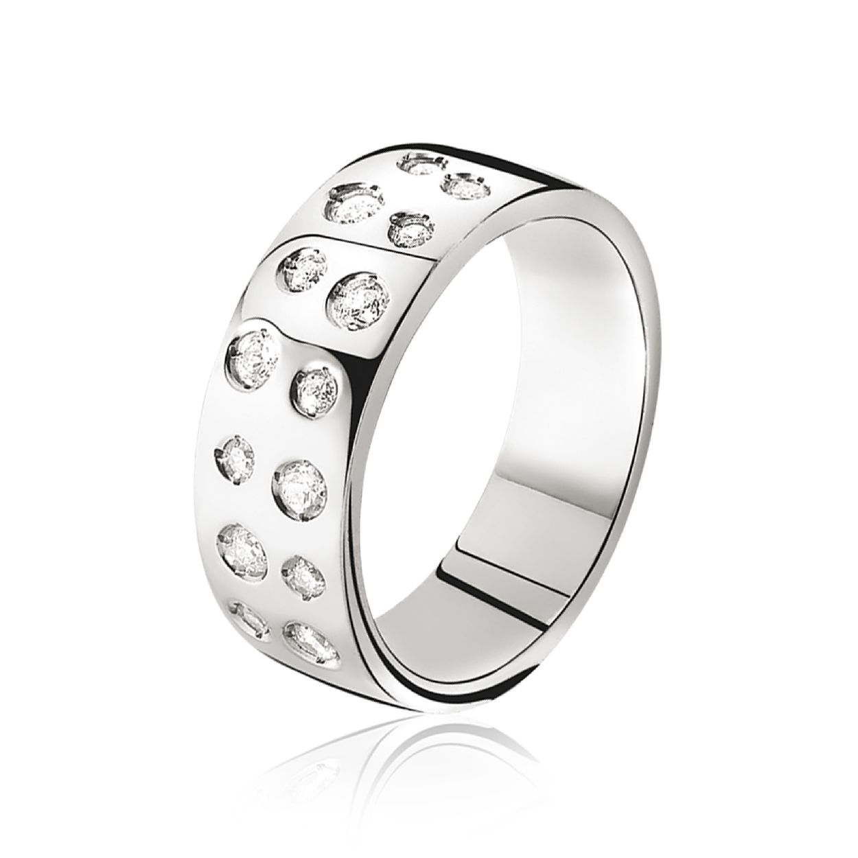 Zinzi zilveren ring 14x zirkonia mt56 zir574