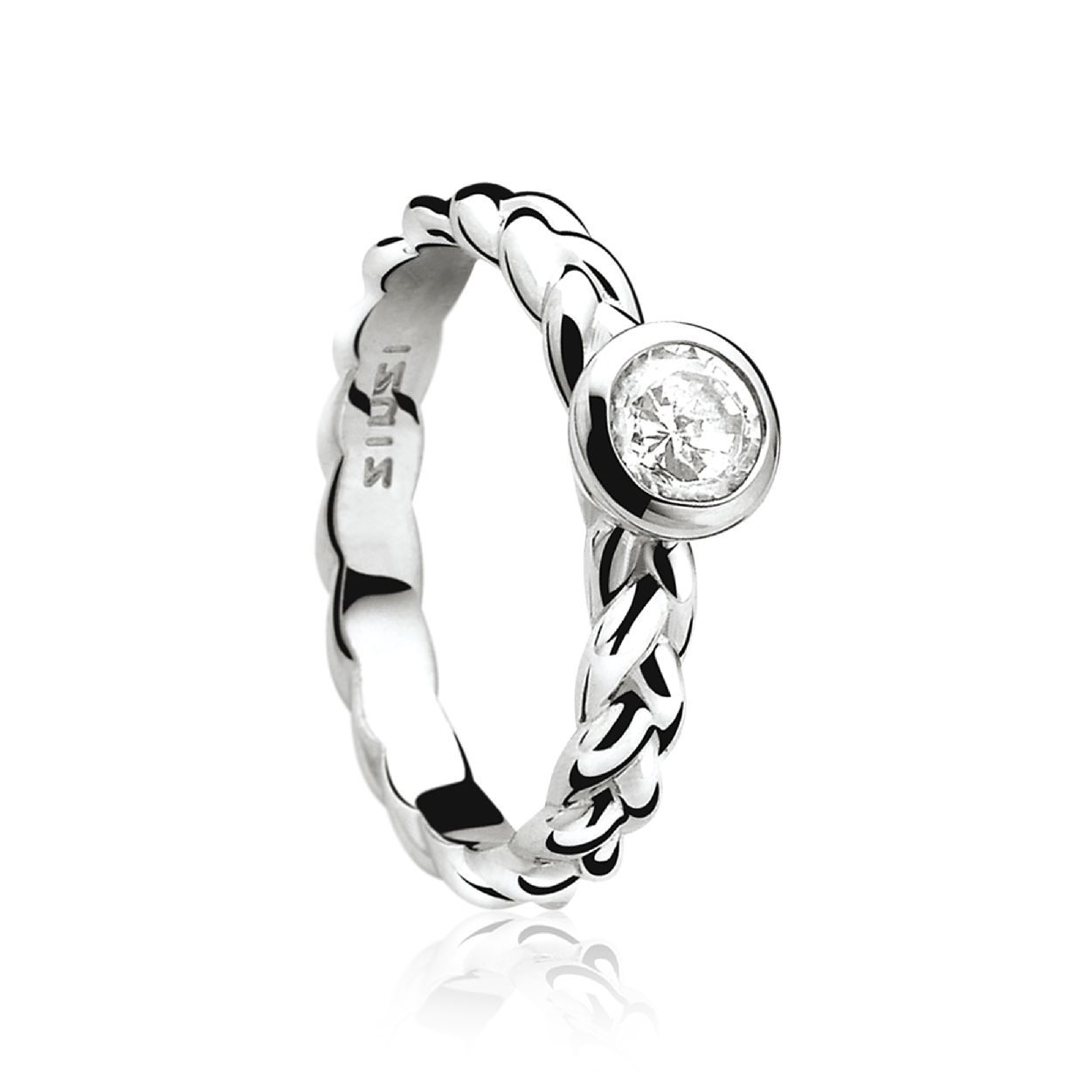 ZINZI zilveren ring wit ZIR602W