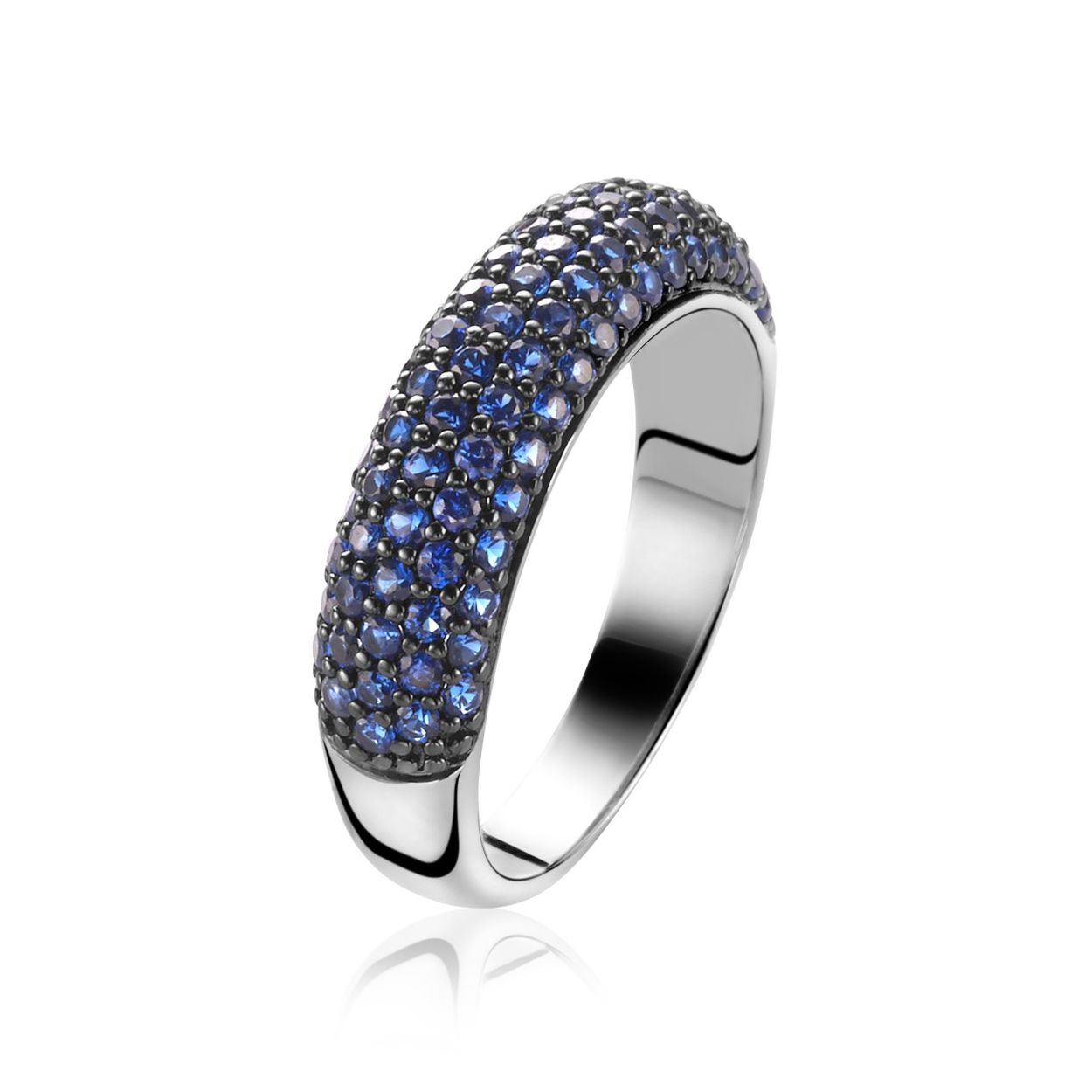 ZINZI zilveren ring blauw ZIR632B