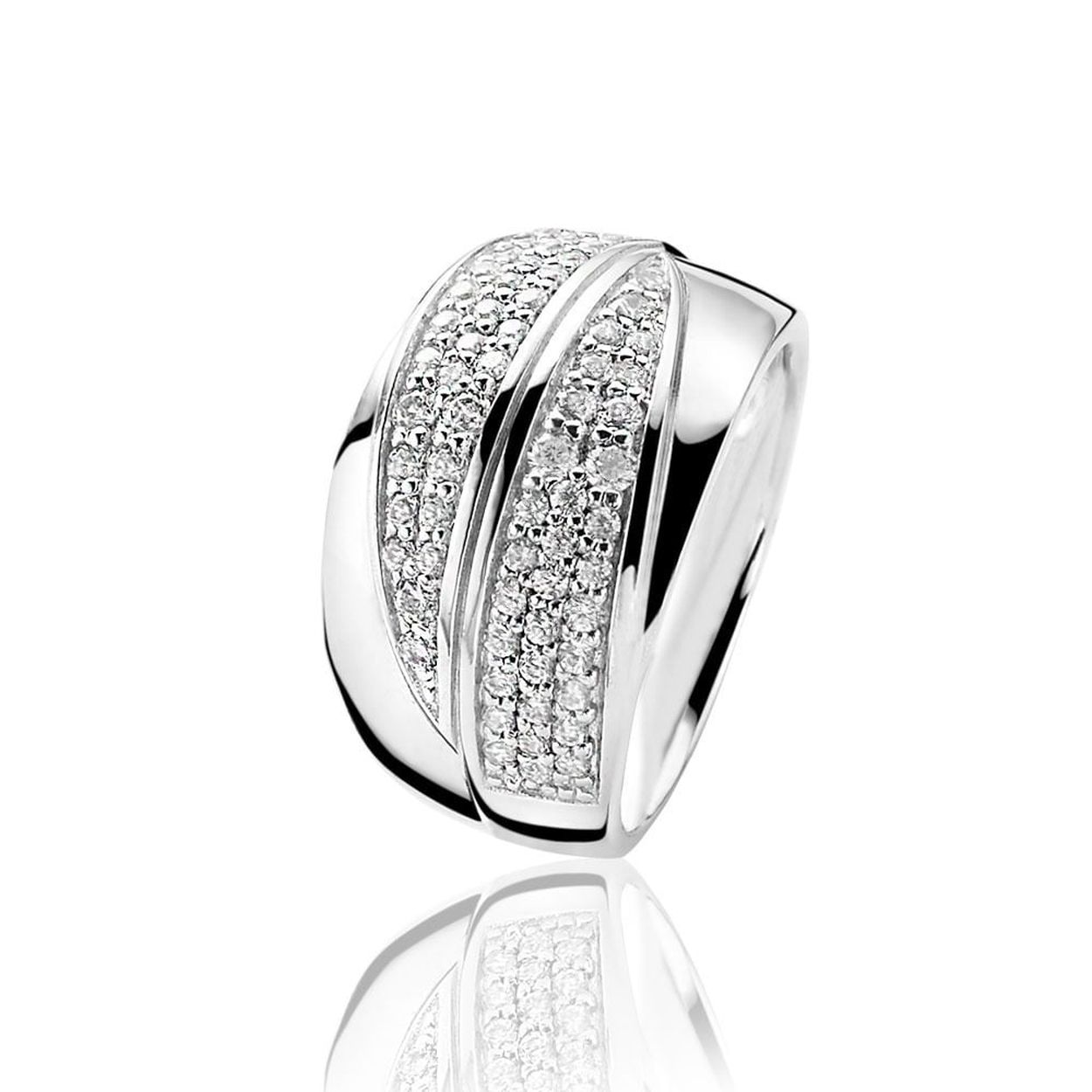 ZINZI zilveren ring zirconia maat 56
