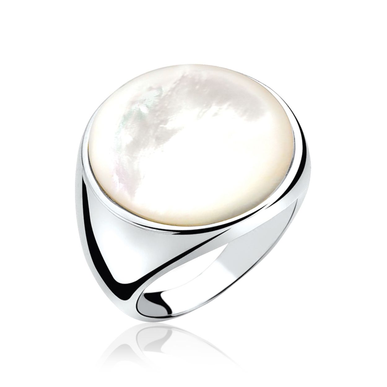 ZINZI zilveren ring parelmoer wit ZIR843