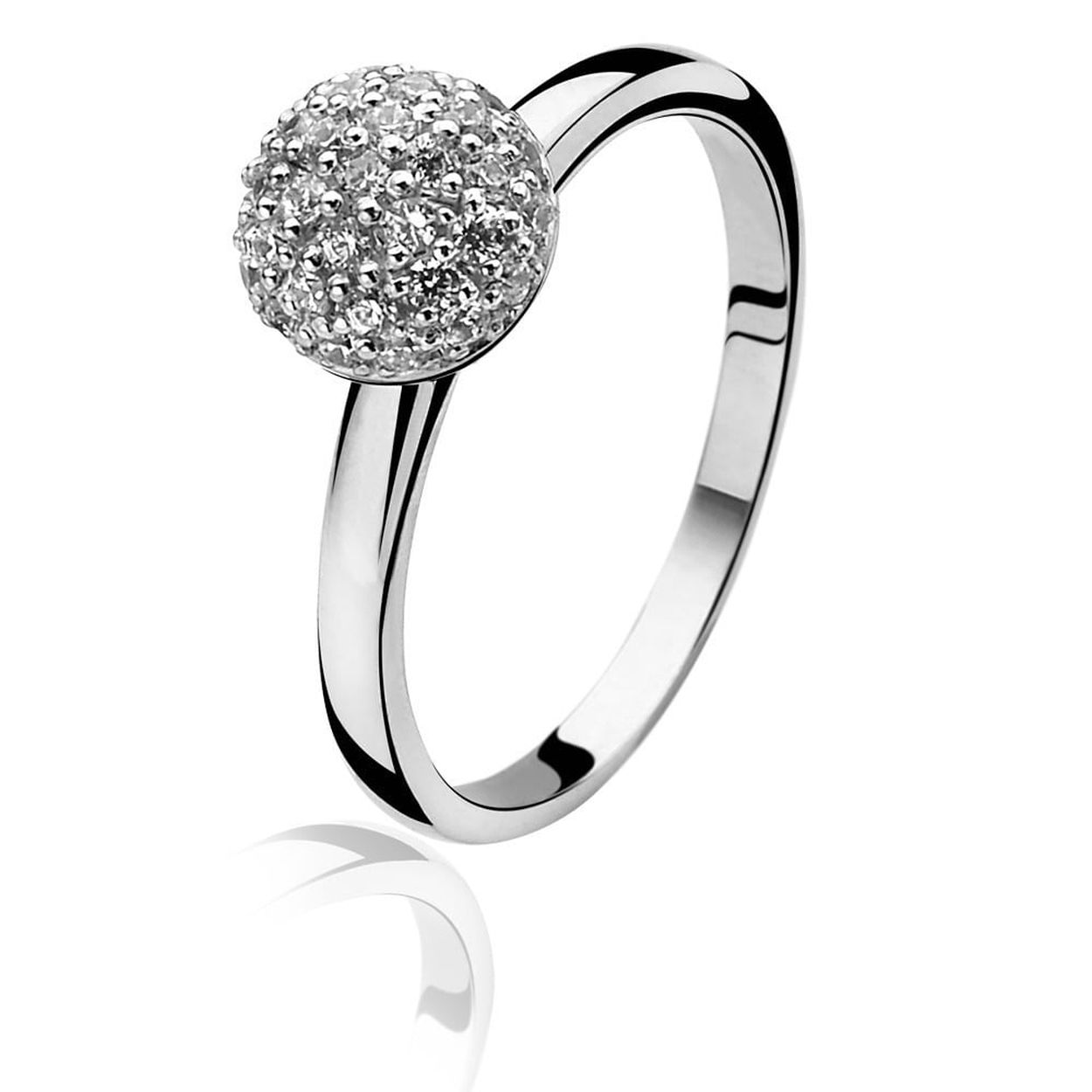 ZINZI zilveren ring bol pave zirconia maat 56