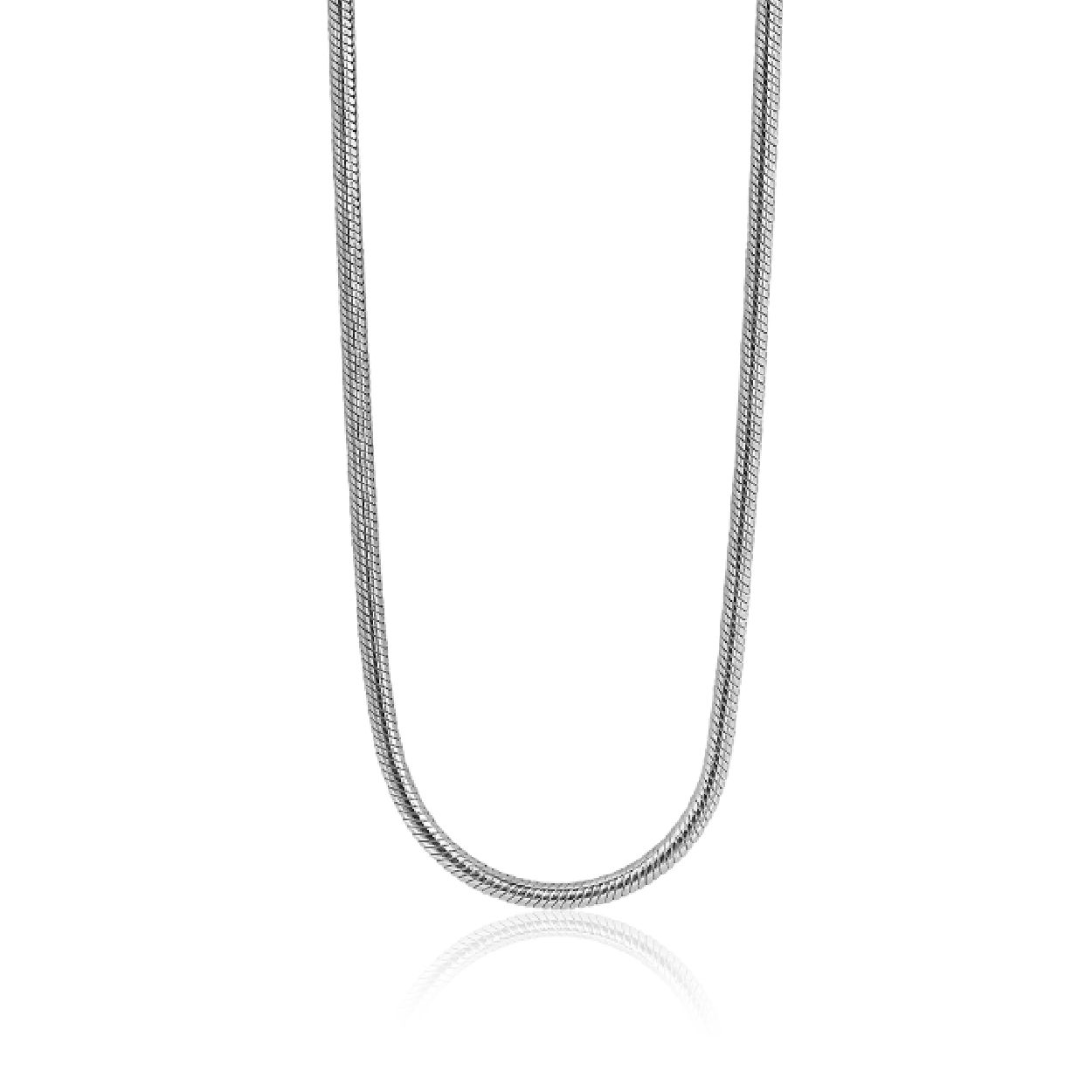 42cm Zinzi zilveren slangen collier 1,5mm breed ZISL15-42
