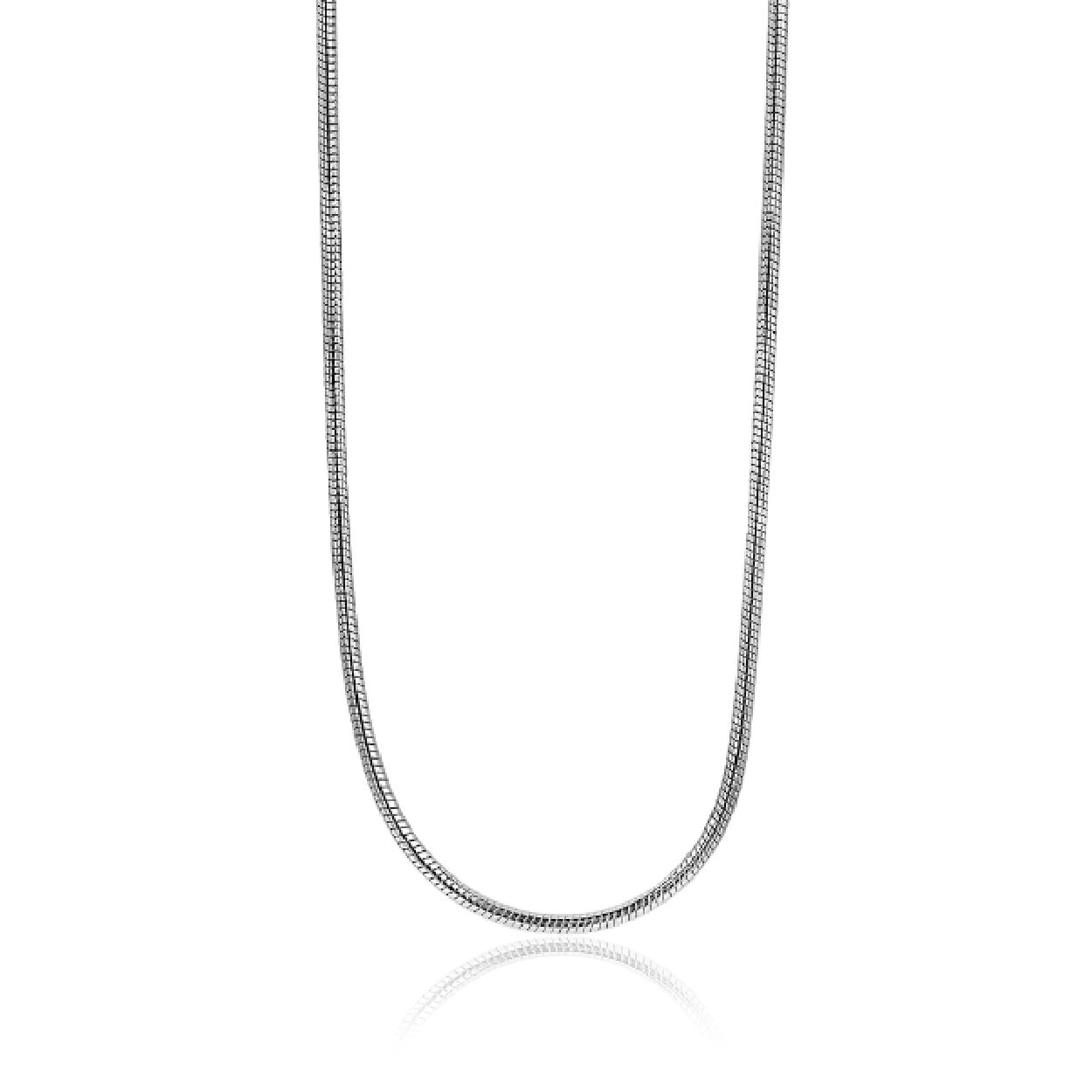 42cm Zinzi zilveren slangen collier 1mm breed ZISL42