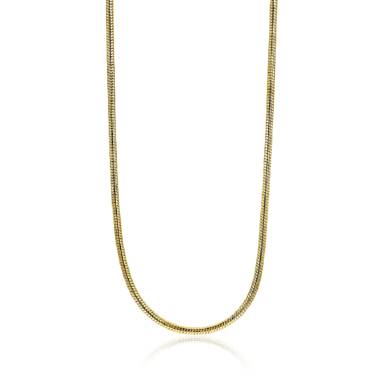 Zinzi zilveren slangen collier geel verguld 1mm breed 45cm ZISL45G