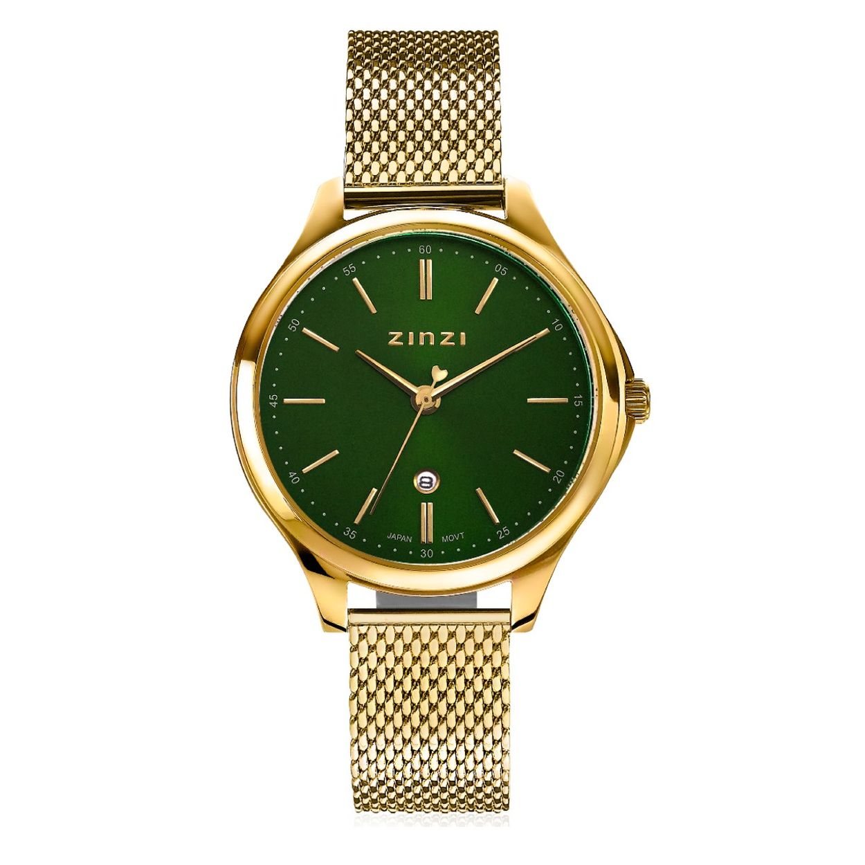 ZINZI CLASSY 34MM GROENE WZPL. GG KAST/MESHBAND