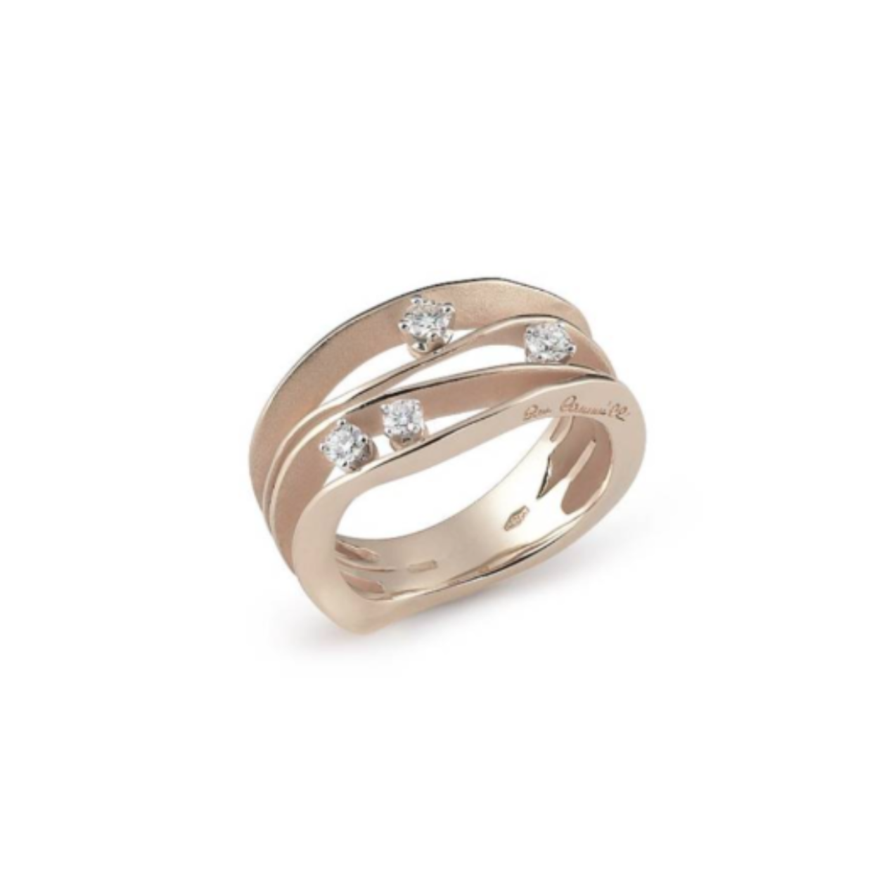 Dune Series Ring, 18Kt Natural Beige Gold met diamanten 0.27ct