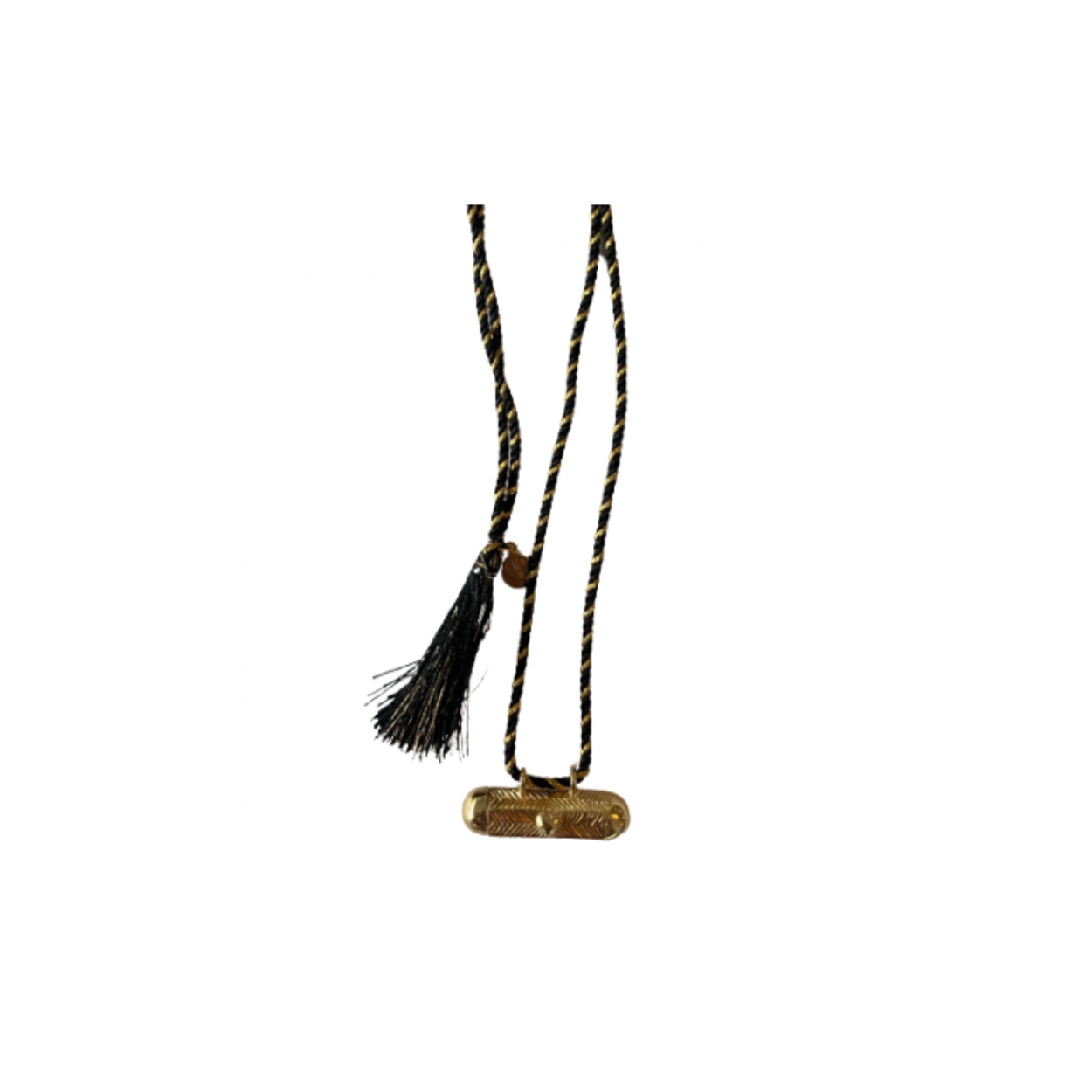 Necklace Prayerbox Heart Plain Black Gold-plated