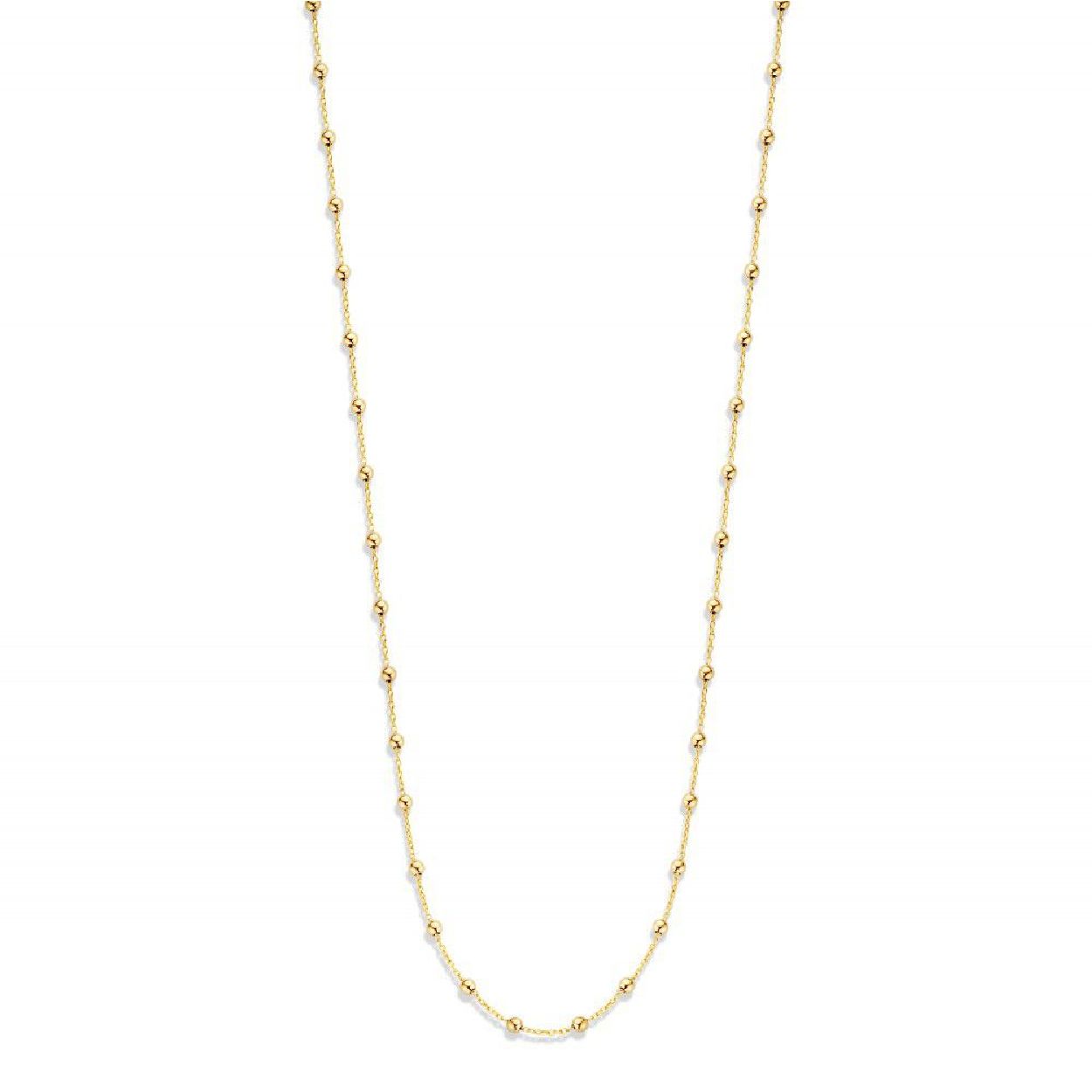 Geelgouden collier met bolletjes.
