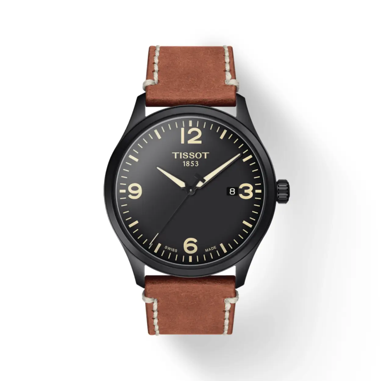 TISSOT GENT XL BLACK DIAL LR BEIGE
