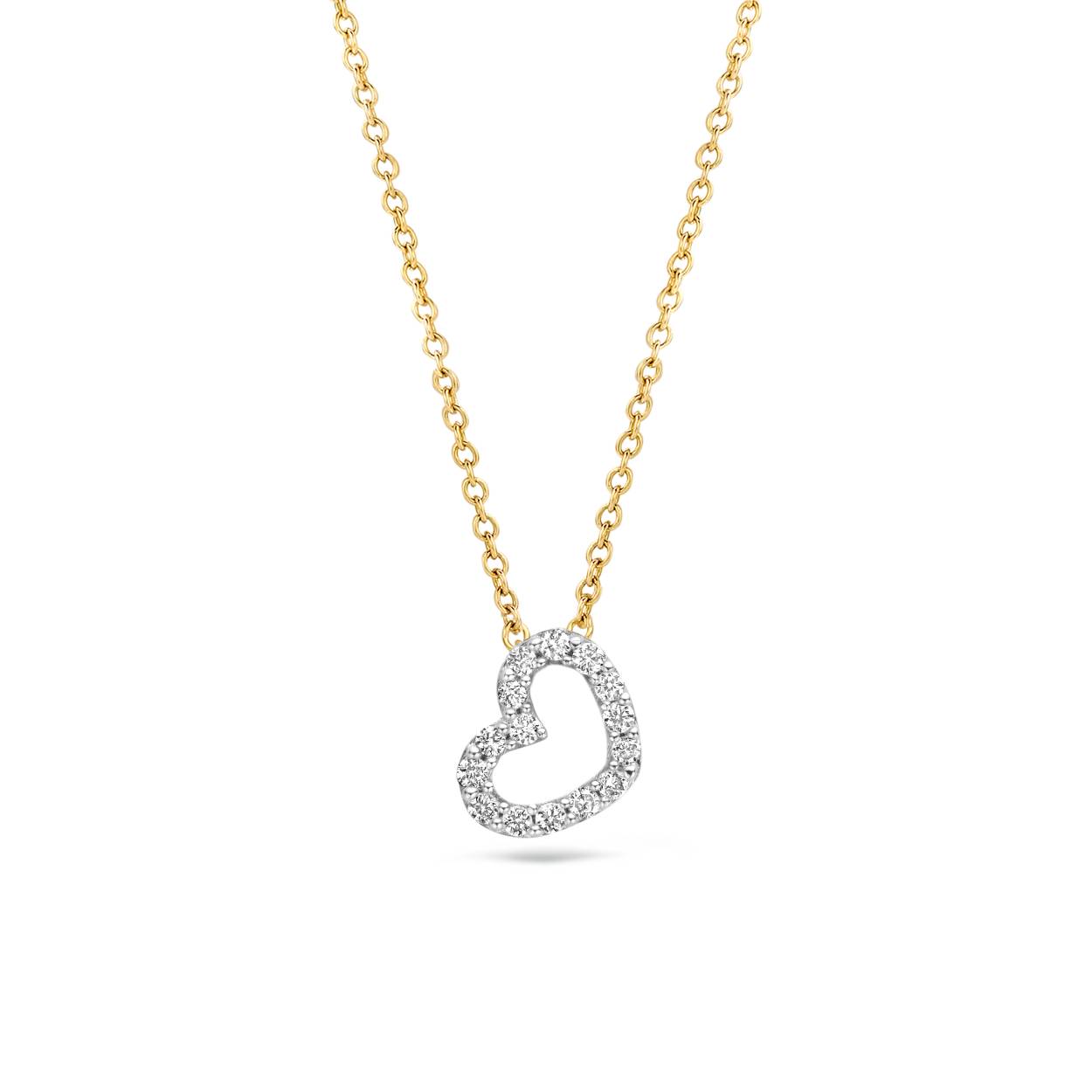 Ketting geel goud 14kt met diamant