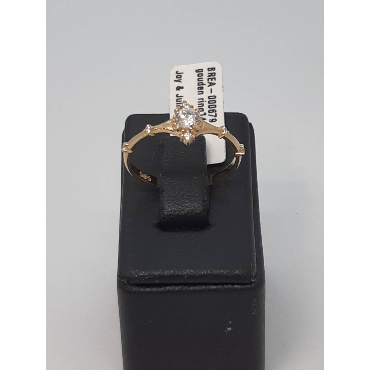 gouden ring14 k met stenen