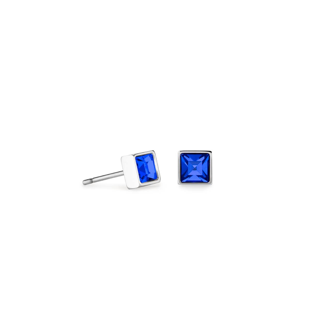 Coeur de Lion oorknoppen, blue-silver, 0501/21-0717