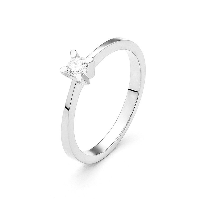 Facet ring witgoud met 0.15crt H-SI briljant R1108012PWA14