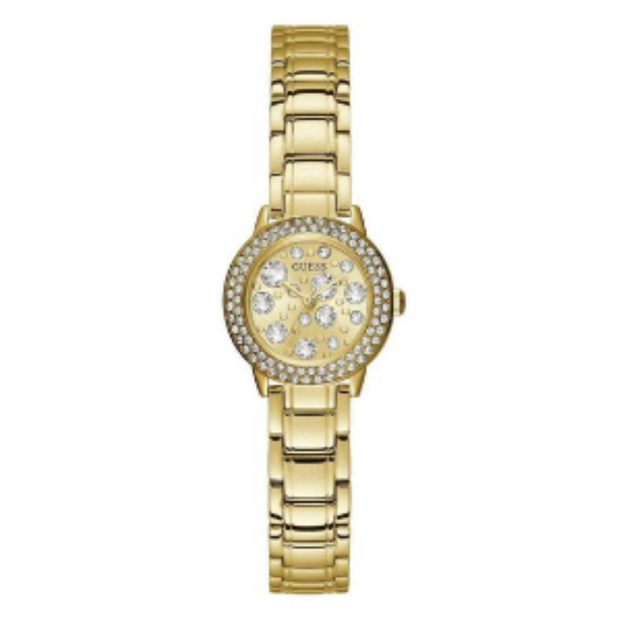 Gold plated dames horloge Guess.
Nikkelvrij.
2 jaar garantie op het uurwerk.