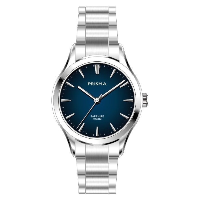 Prisma horloge 2009 dames edelstaal saffierglas 10 ATM 

Algemeen
Geslacht: dames
Model: P.2009

Voordelen
- band edelstaal zilver
- wijzerplaat blauw met zilvere streepjes
- boven gem. waterdicht: zwemmen/duiken
- glas is zeer krasvast
- quartz
- maat kast 27,06mm (breedte) 7,6mm (dikte)