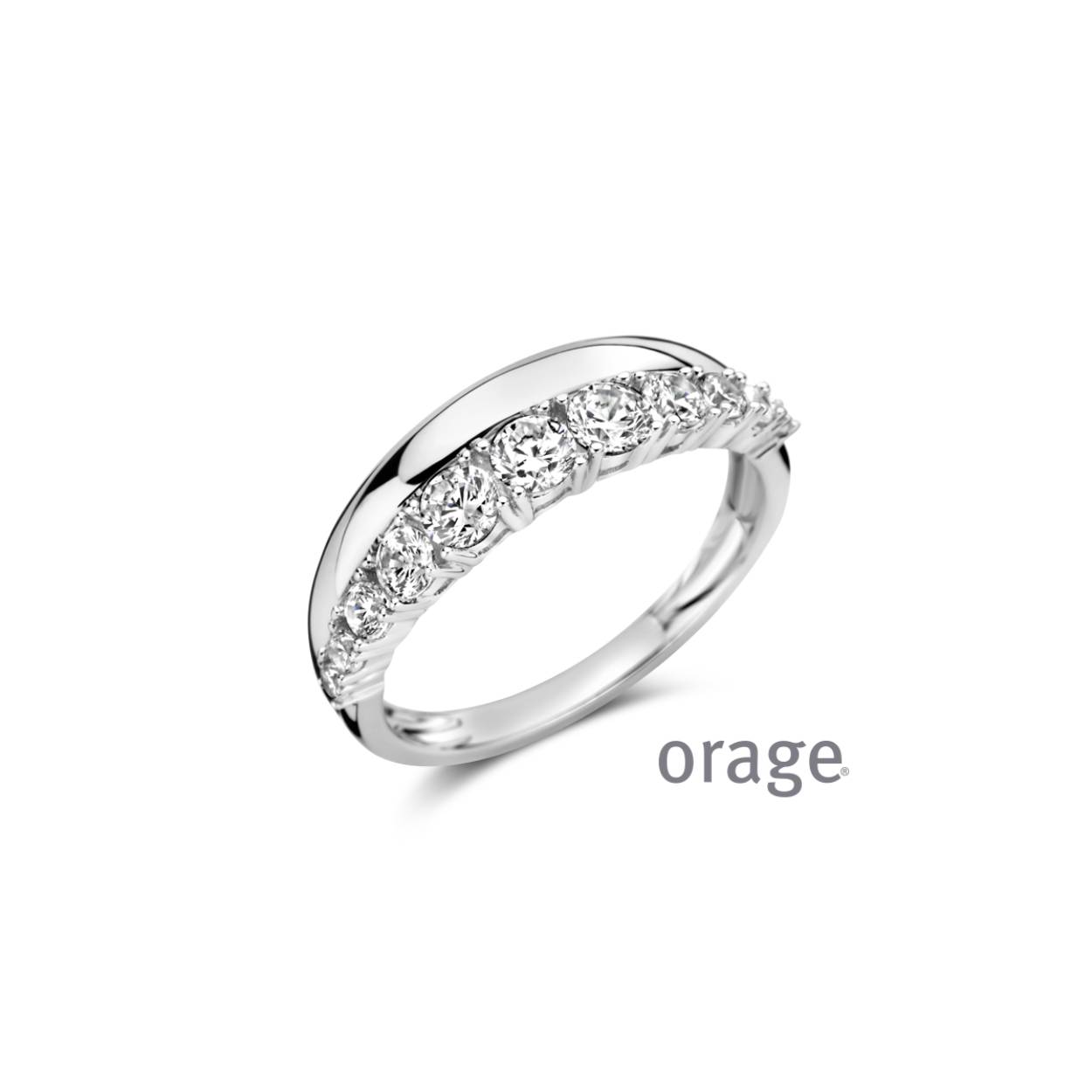 Orage zilveren ring met zirkonia stenen